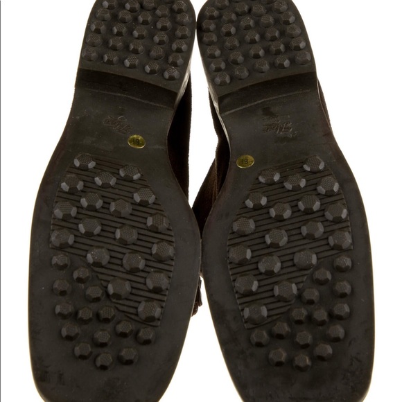 YSL brown suede whipstitch ankle boots SZ 8.5 NWOT - Picture 5 of 5